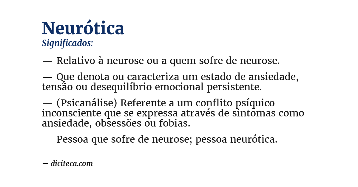 Significado de neurótica