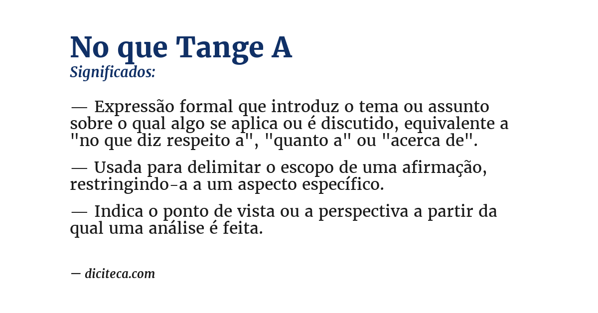 Significado de no que tange a