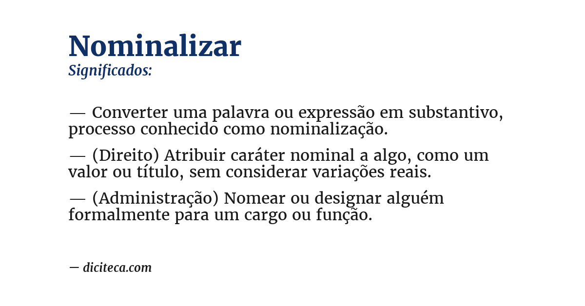 Significado de nominalizar