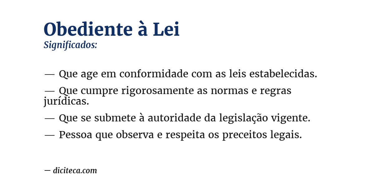 Significado de obediente à lei