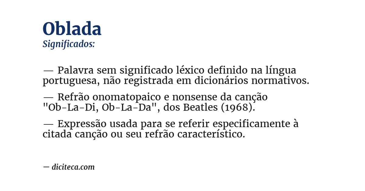 Significado de oblada