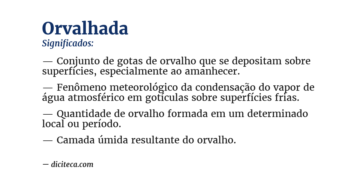 Significado de orvalhada