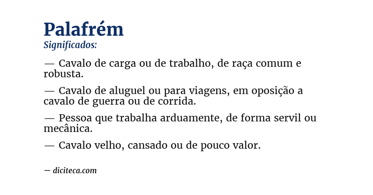 Significado de palafrém