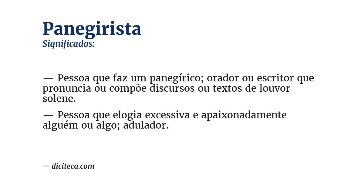 Significado de panegirista