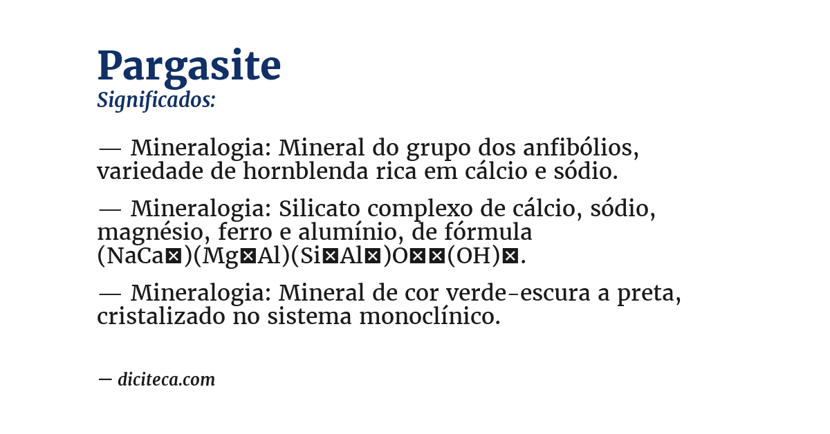Significado de pargasite
