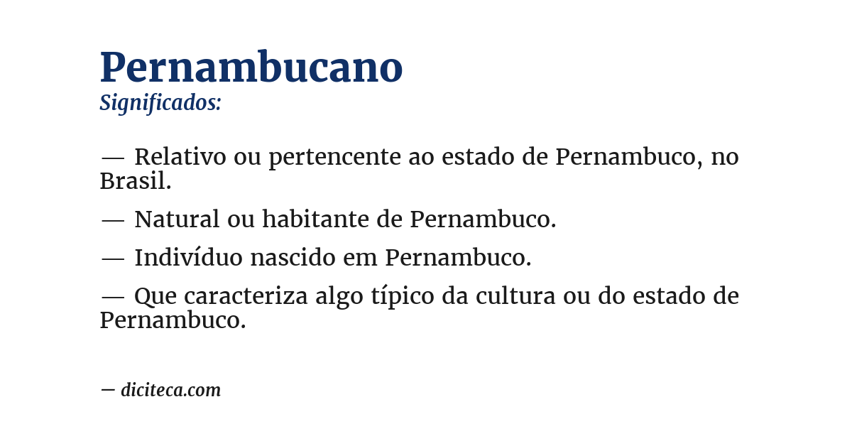 Significado de pernambucano