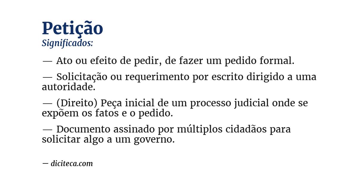 Significado de petição