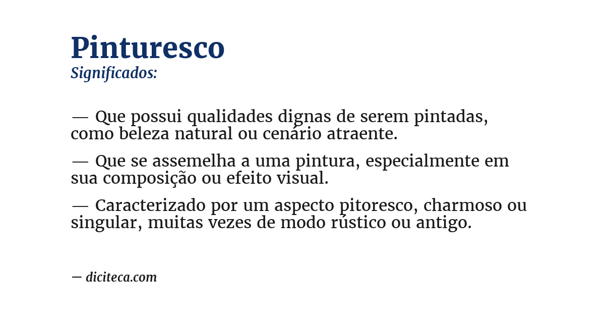 Significado de pinturesco