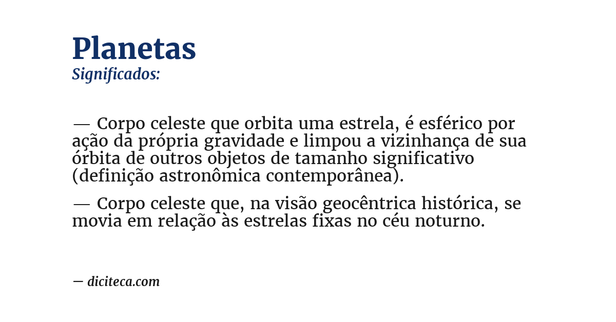 Significado de planetas