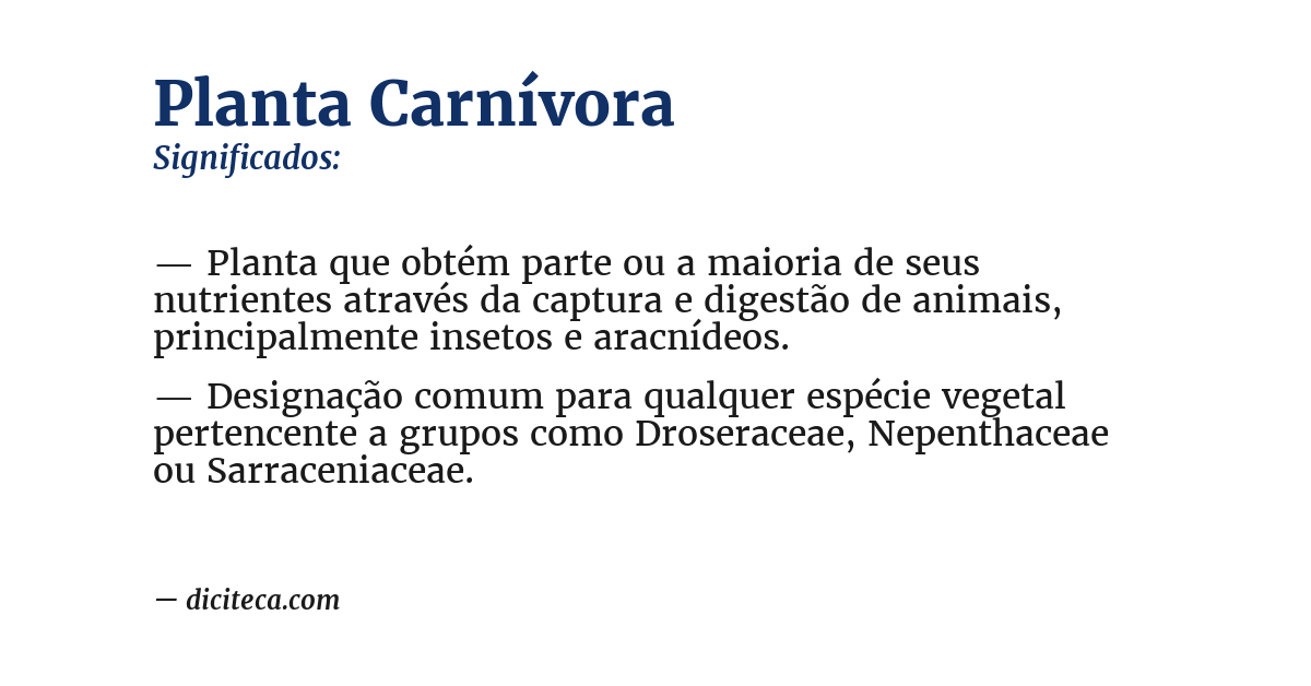 Significado de planta carnívora