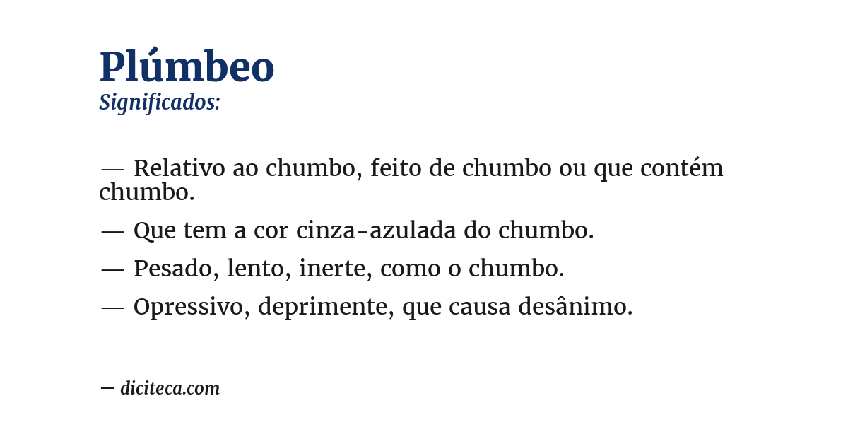 Significado de plúmbeo