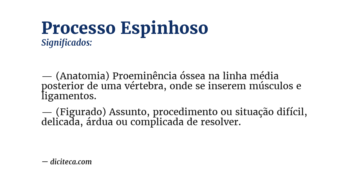 Significado de processo espinhoso