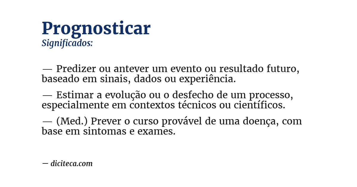 Significado de prognosticar