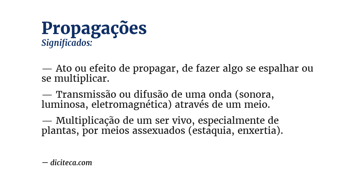 Significado de propagações