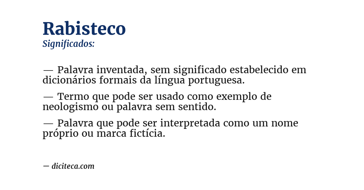 Significado de rabisteco