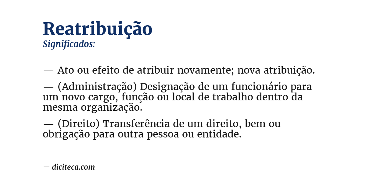 Significado de reatribuição