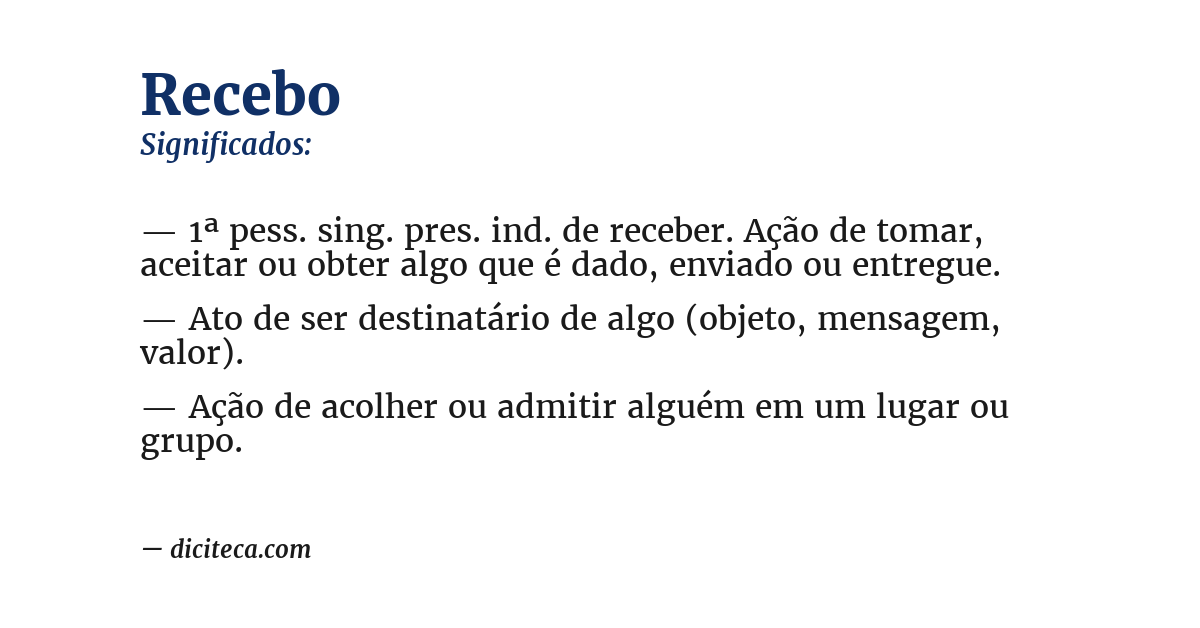 Significado de recebo