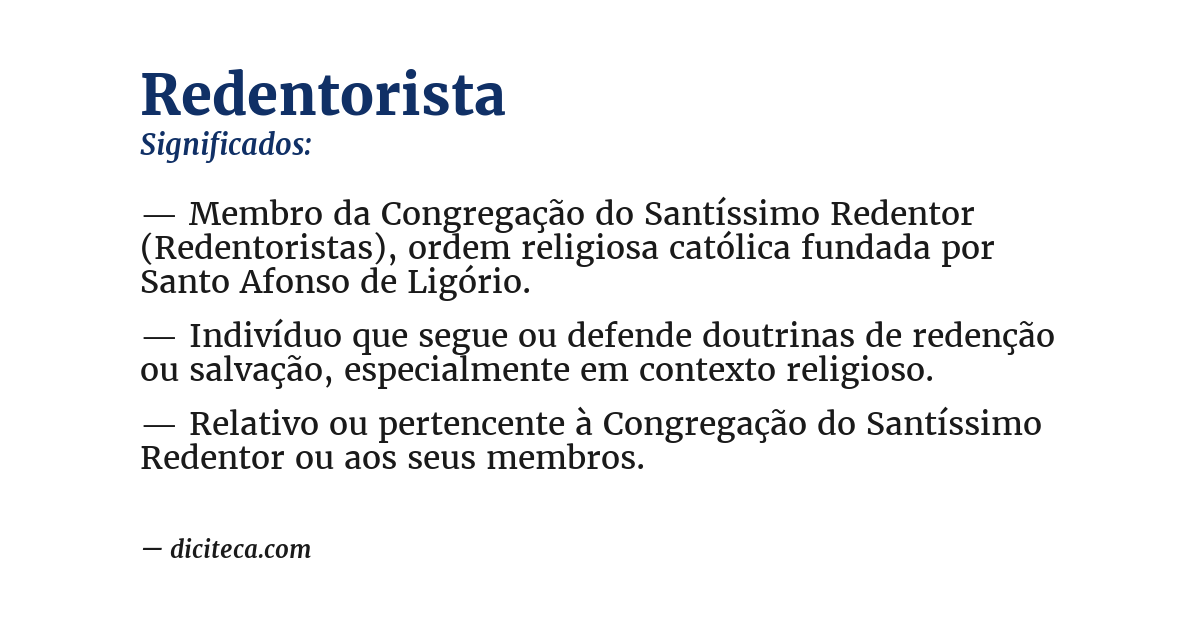Significado de redentorista