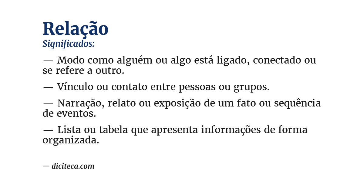 Significado de relação