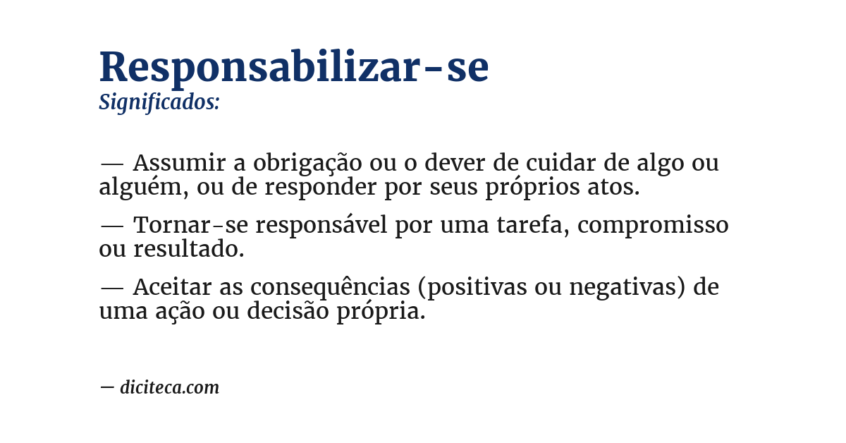 Significado de responsabilizar-se