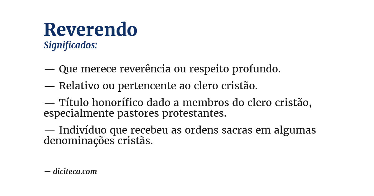 Significado de reverendo
