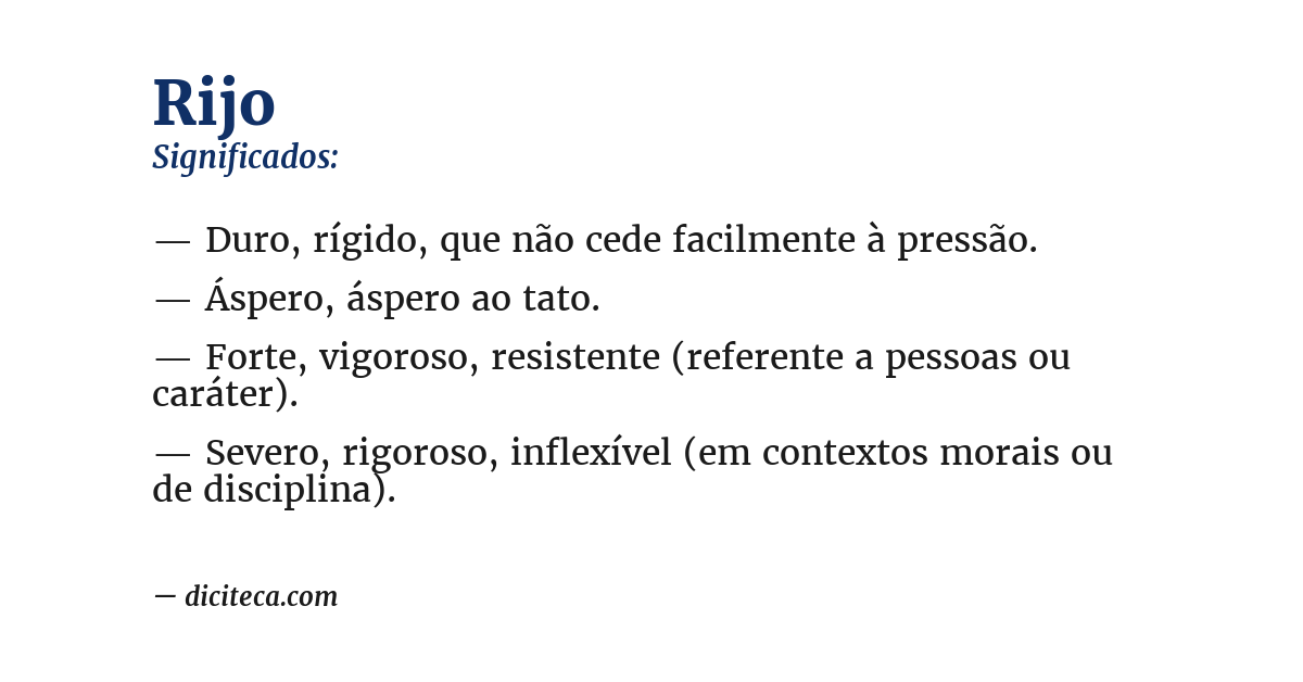 Significado de rijo