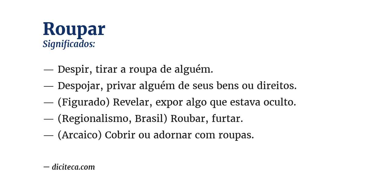 Significado de roupar