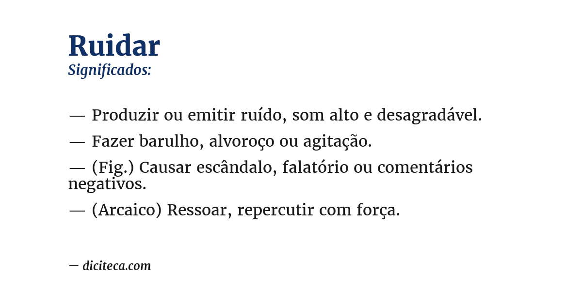 Significado de ruidar