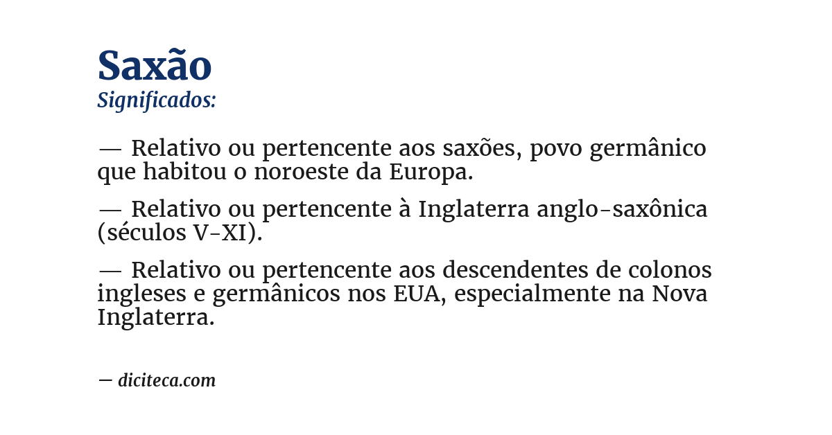 Significado de saxão