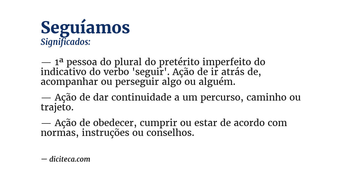 Significado de seguíamos