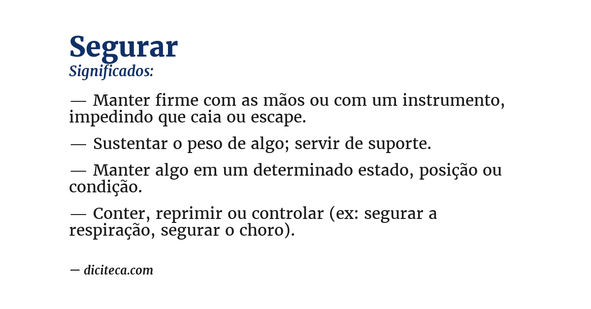 Significado de segurar