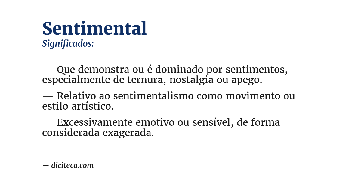 Significado de sentimental