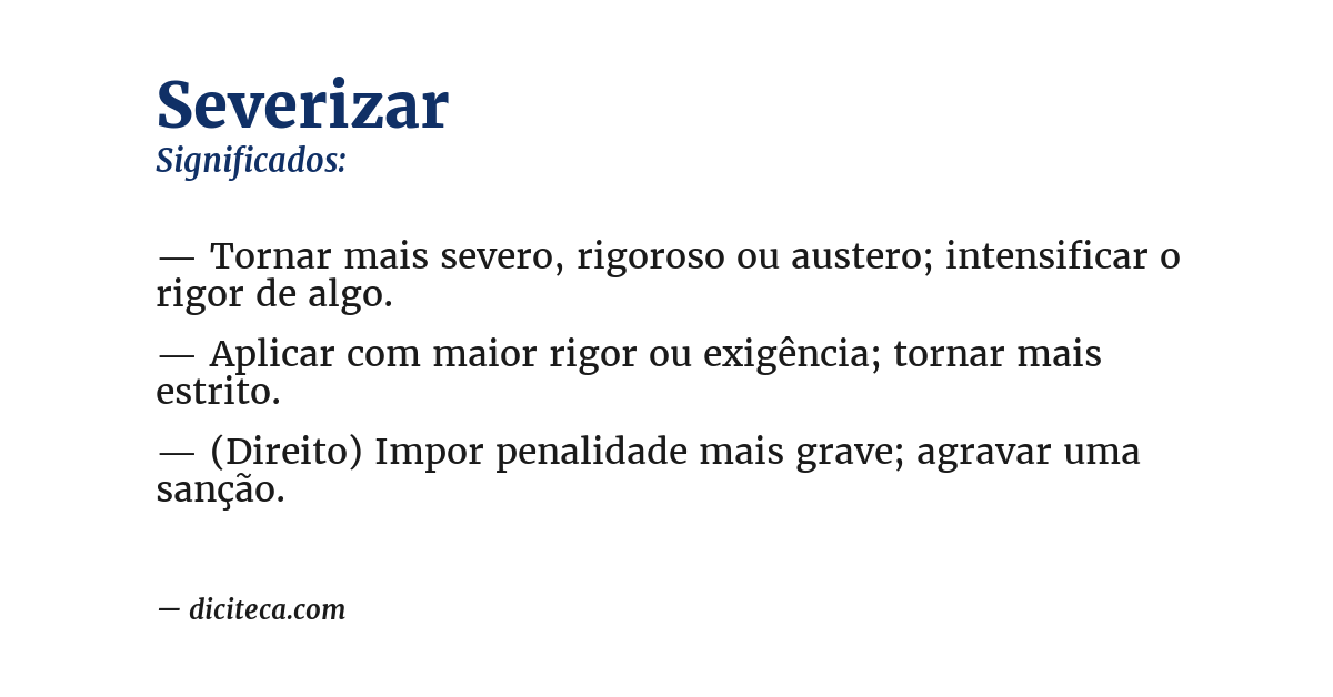 Significado de severizar