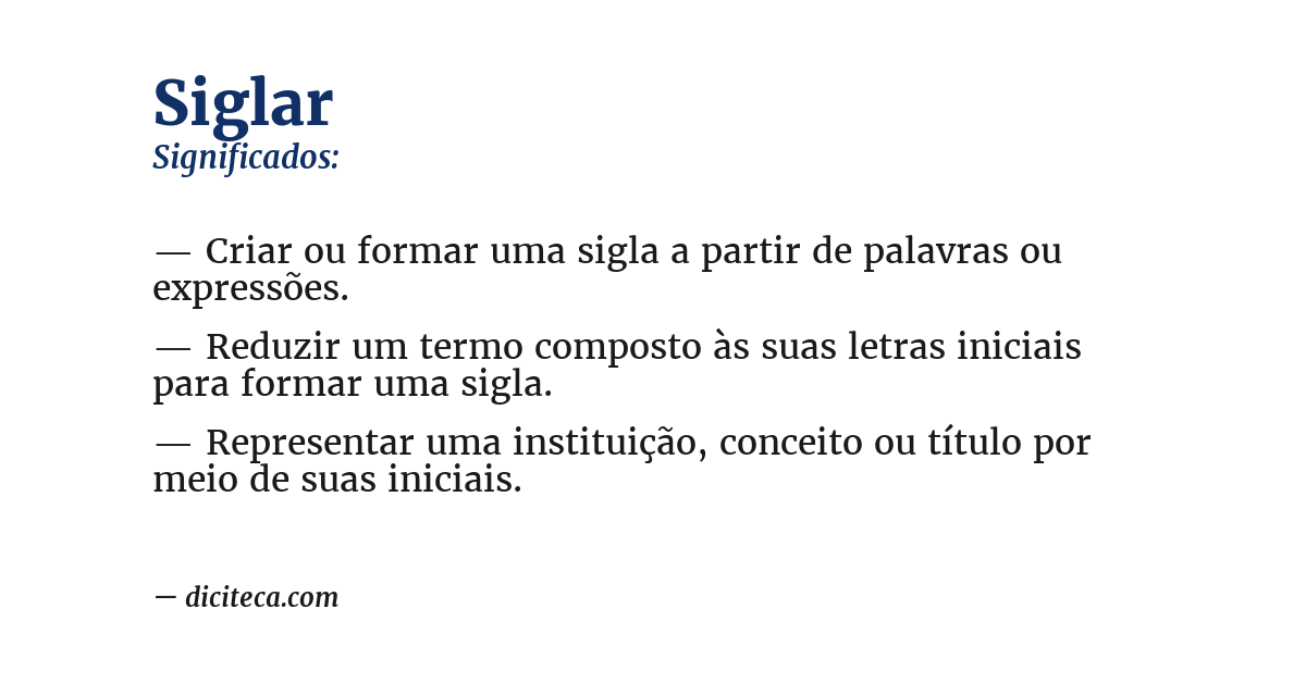 Significado de siglar
