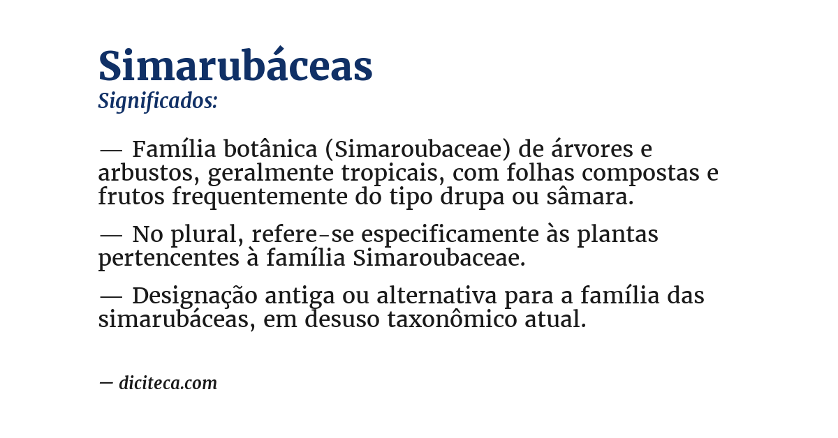 Significado de simarubáceas