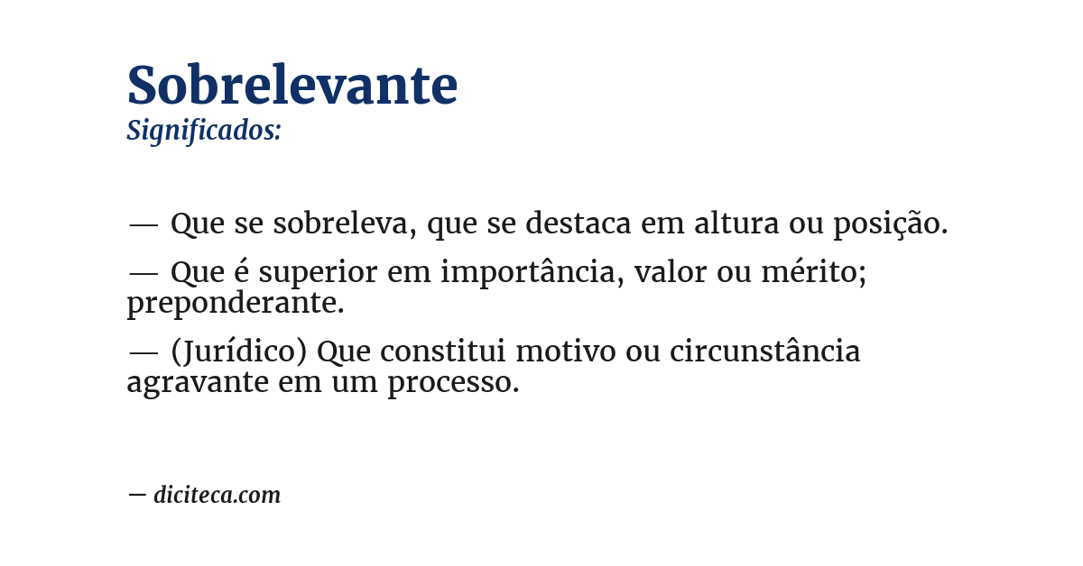 Significado de sobrelevante