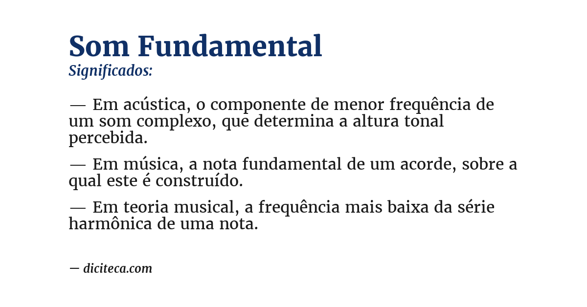 Significado de som fundamental