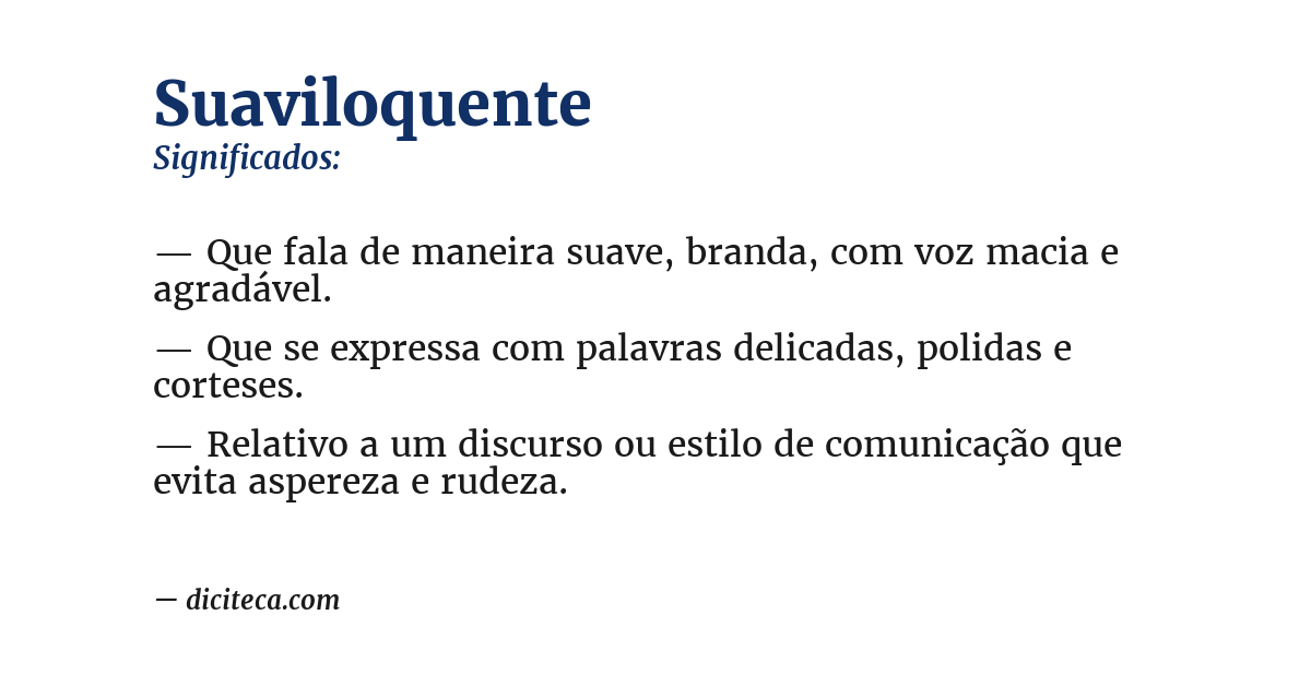 Significado de suaviloquente