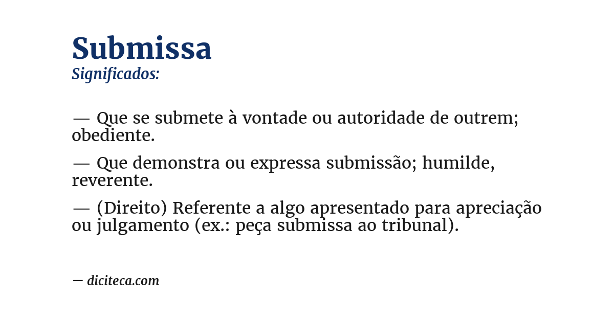 Significado de submissa