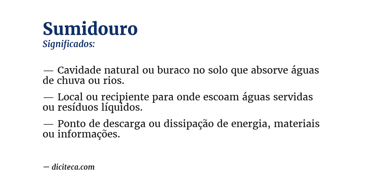 Significado de sumidouro