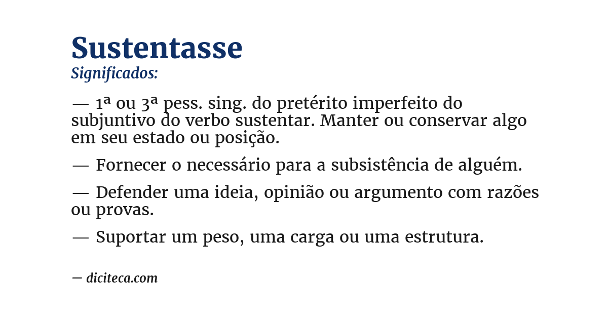 Significado de sustentasse