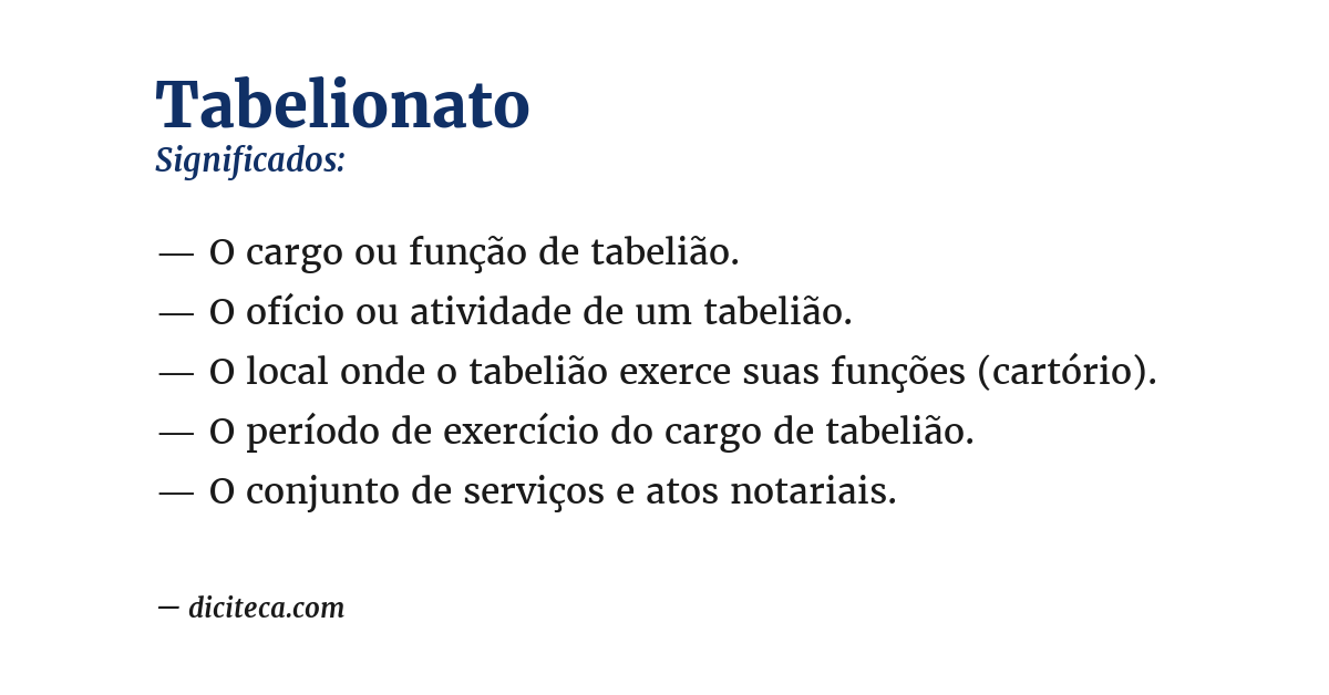 Significado de tabelionato