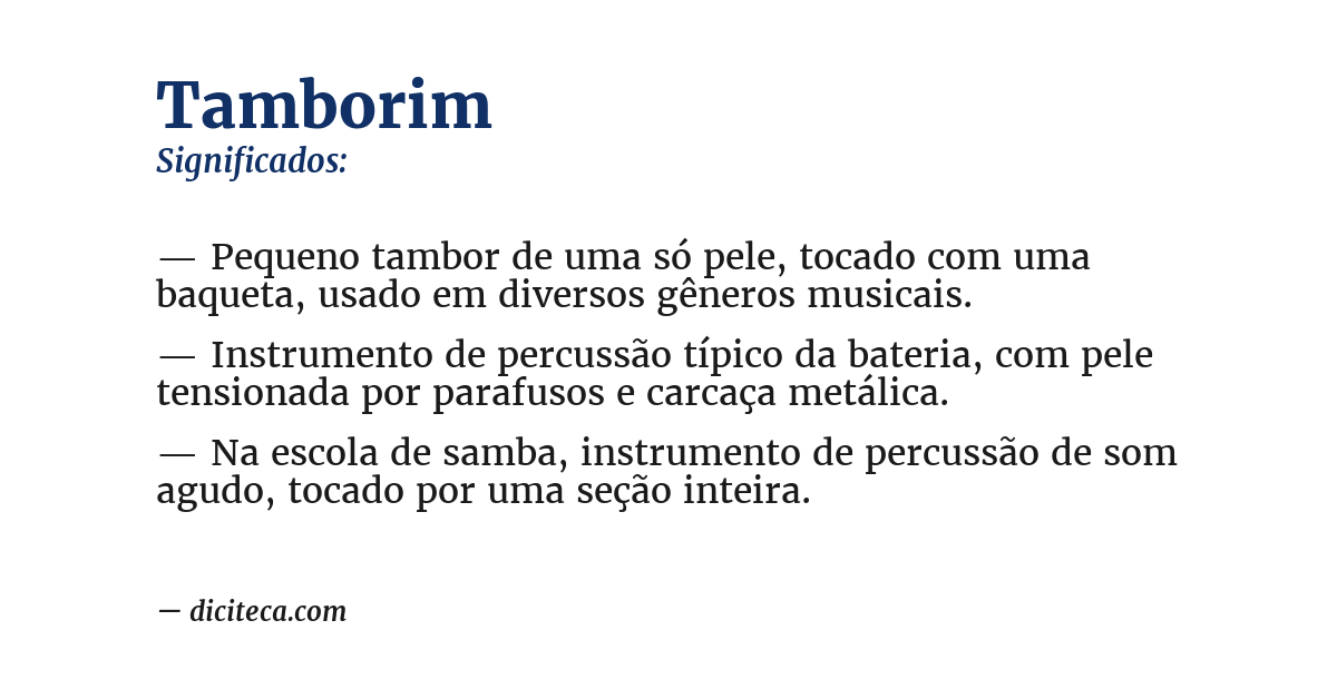 Significado de tamborim