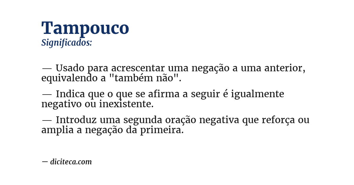 Significado de tampouco