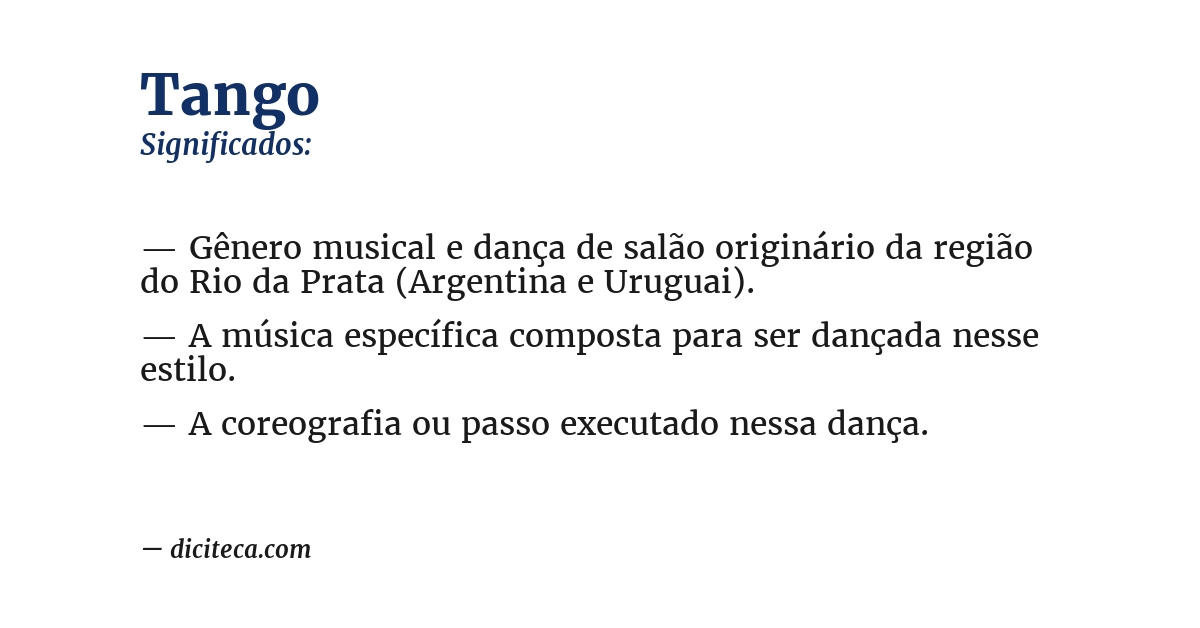 Significado de tango