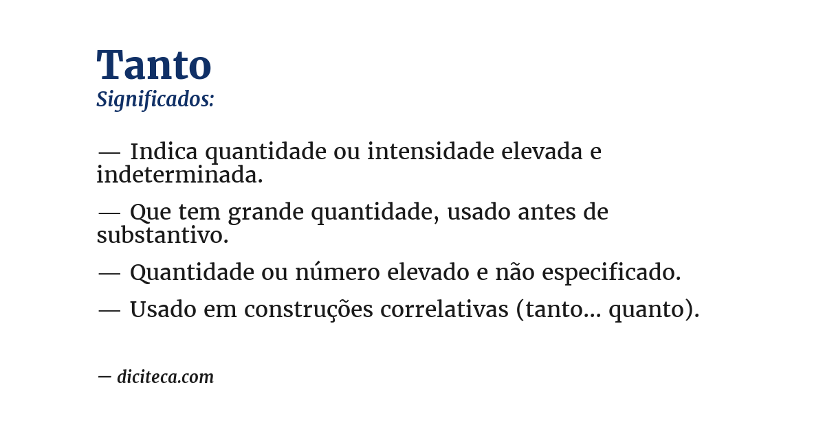 Significado de tanto