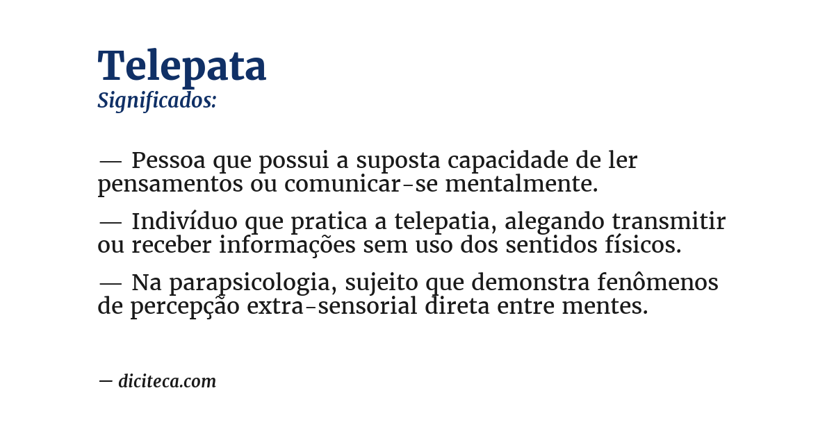 Significado de telepata