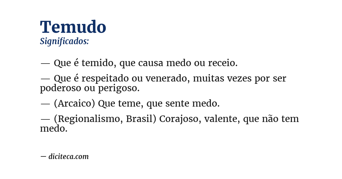 Significado de temudo