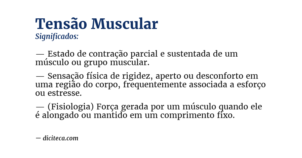 Significado de tensão muscular