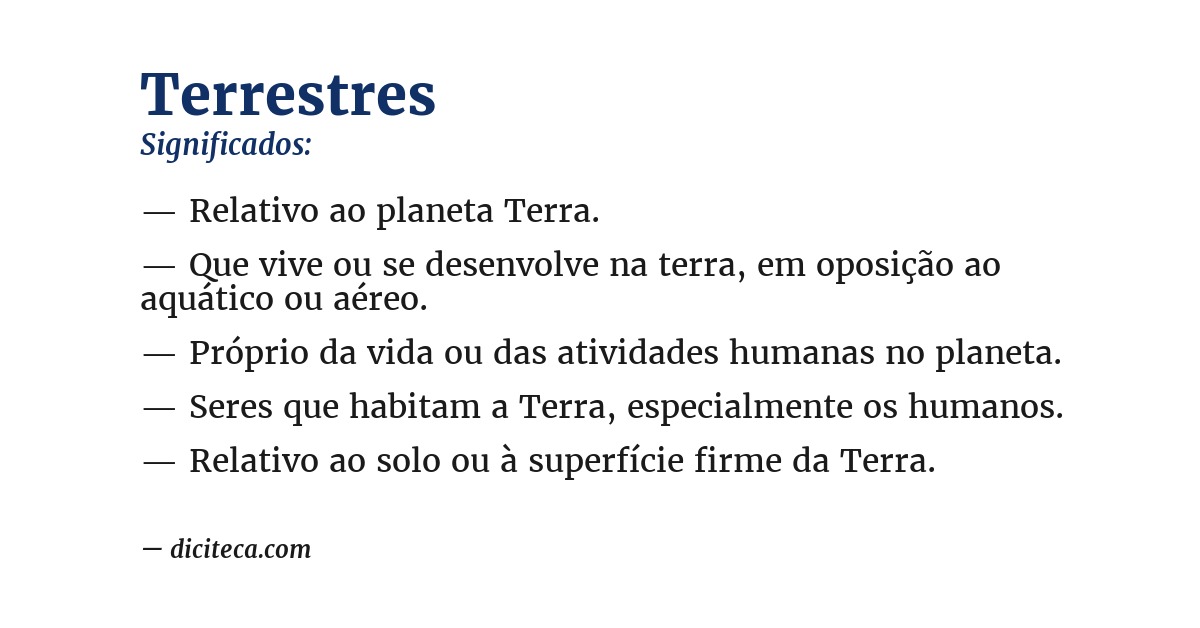 Significado de terrestres
